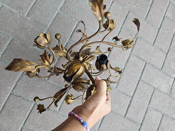 Élégant plafonnier vintage avec roses et feuilles – Metal (photo 5 of 8)