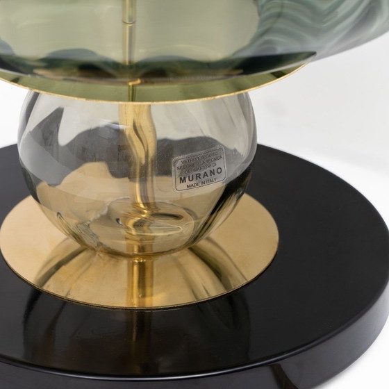 Set van twee geometrische tafellampen van Murano-glas in groen en wit, in Sottsass-stijl. – Murano Glass (photo 7 of 7)
