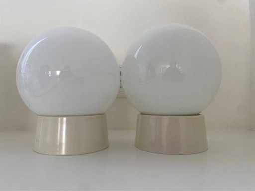 Vintage Corodex Deckenleuchten - Wandlampen - Kugellampen – 70er/80er Retro - 2er Set – plafondlampen, Plastic