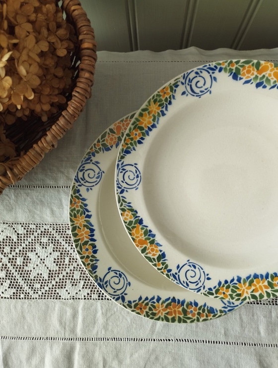 Image 1 of Pair of Art Deco ironstone mounted plates HBCM "Vaucluse"