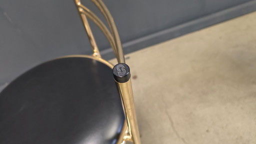 Hollywood-Regency-Bar mit drei Barhockern, 1970er Jahre – Italien