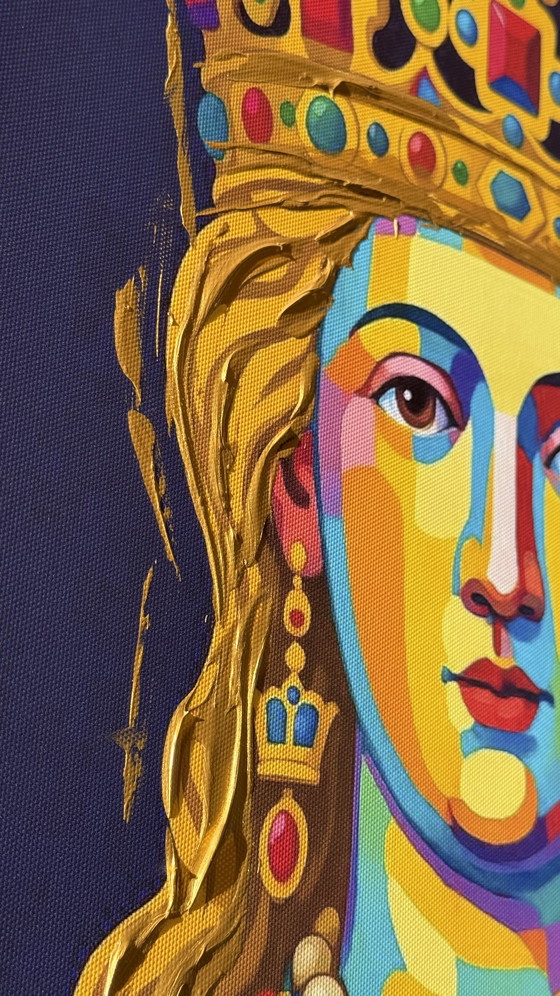 Image 1 of Portret van Sant S. Agata in Catania – Iconisch Italiaans religieus icoon – Pop Geometrisch portret