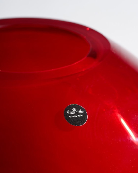 Image 1 of Wine-Red Elegant Rosenthal Studio-Line Art Glass Vase "Pure Ambition" Diam. 22cm