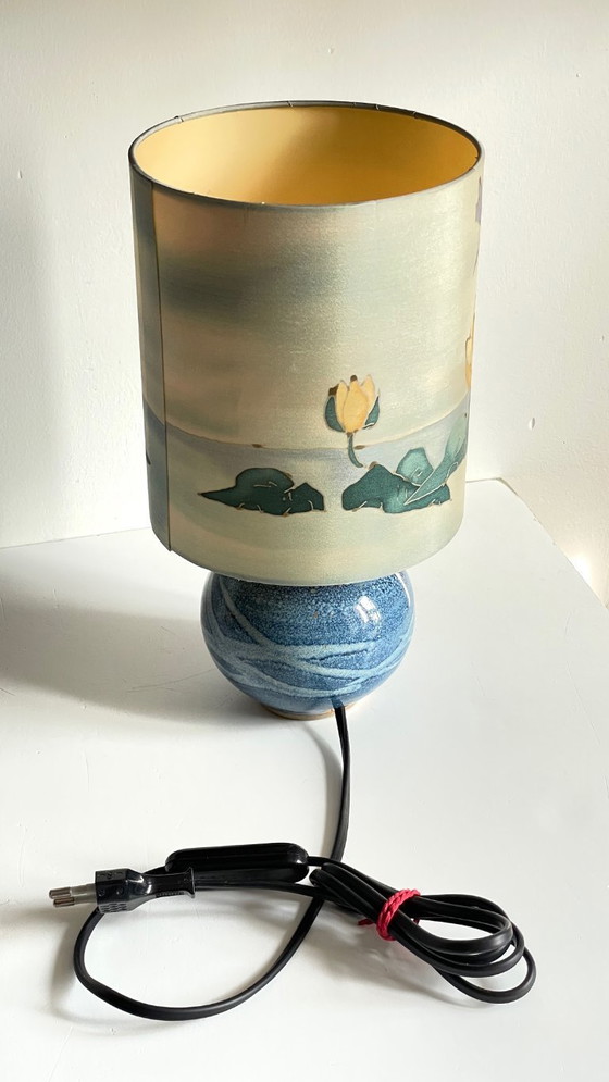 Image 1 of Vintage Silk Painting Lamp