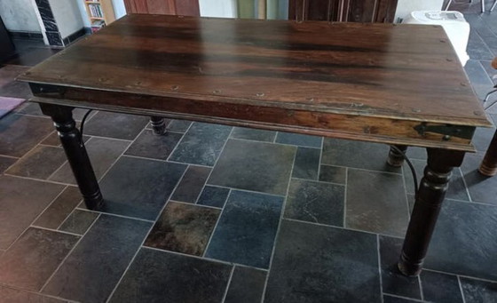 Image 1 of Colonial dining table with chairs.