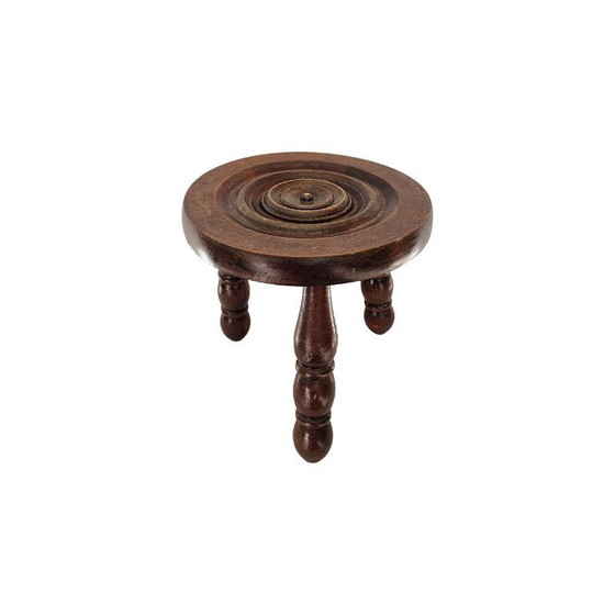 Image 1 of French beechwood tripod stool, 1970s