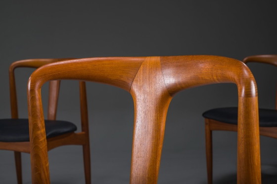 Image 1 of Juliane Dining Chairs in Teak and Black Leather by Johannes Andersen for Uldum Møbelfabrik, Denmark, 1960s, Set of 6