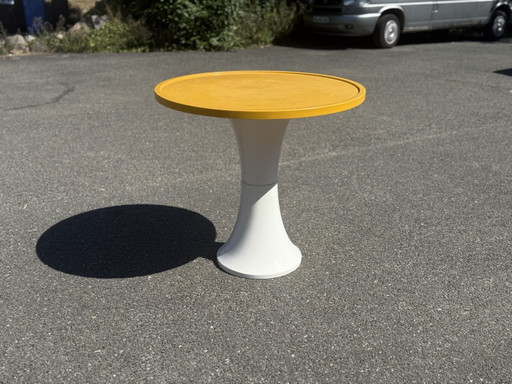 Space Age Table 1970s Sidetable Vintage Yellow Tulip