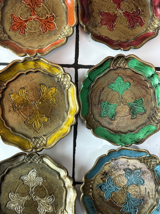 Image 1 of 6x Sous-verres florentins/ italiens