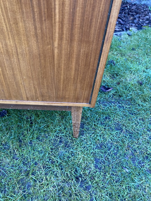 Dressoir kastje vintage in teak fineer jaren 50-60