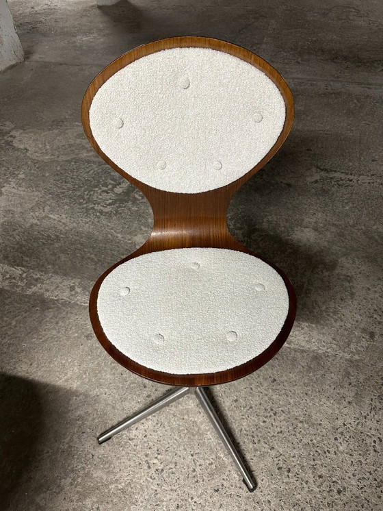 Image 1 of Set di 4 sedie vintage in legno curvato e impiallacciato in palissandro di Elmar Flötotto, Germania 1960