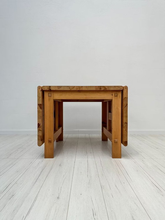 Image 1 of Vintage ‘Fureka’ Pine Drop-Leaf Dining Table by Edvin Helseth for Stange Bruk 60s