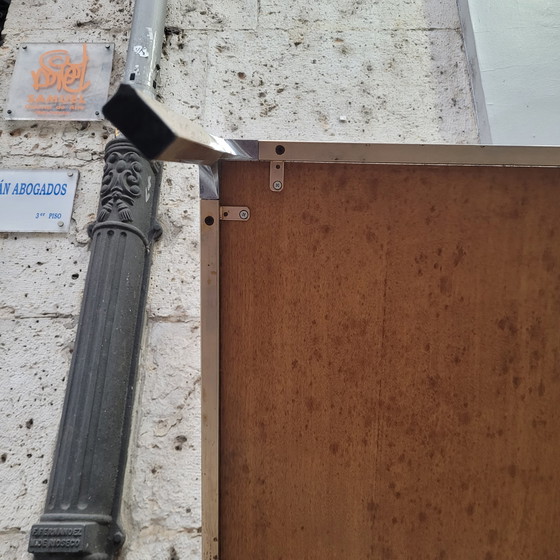 Image 1 of Table basse en bois de ronce et acier, style Guy Lefèvre, années 70 – France