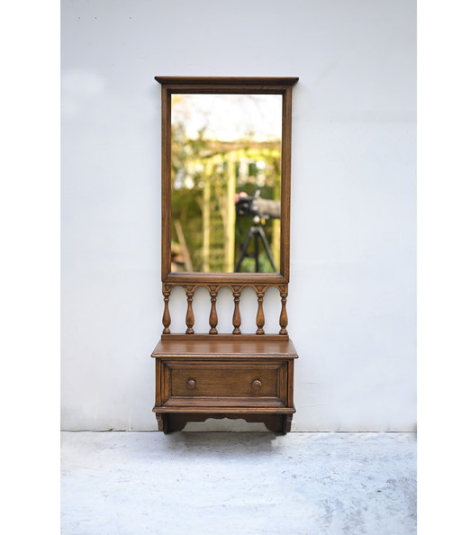Antique mirror with cabinet, beautiful set!