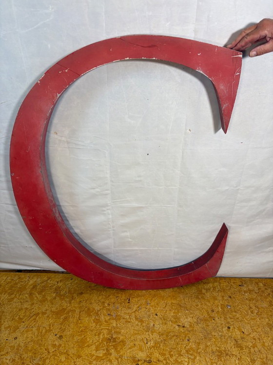 # Lettere in metallo 3D stile industriale vintage | Insegna aziendale originale | Lettere rosse grandi e (photo 6 of 13)
