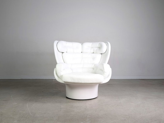 Image 1 of Sedia Elda originale Joe Colombo poltrona Vintage Comfort in pelle bianca