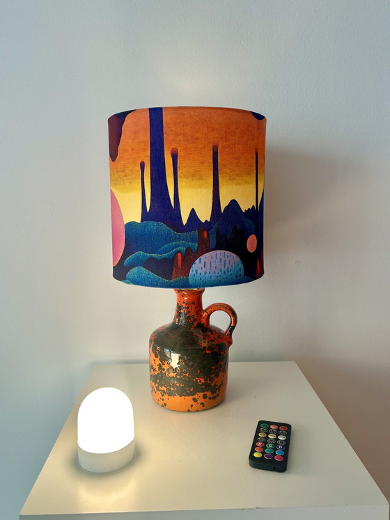 Image 1 of Lampe de balcon Space Age - sans fil - céramique recyclée d'Allemagne de l'Ouest