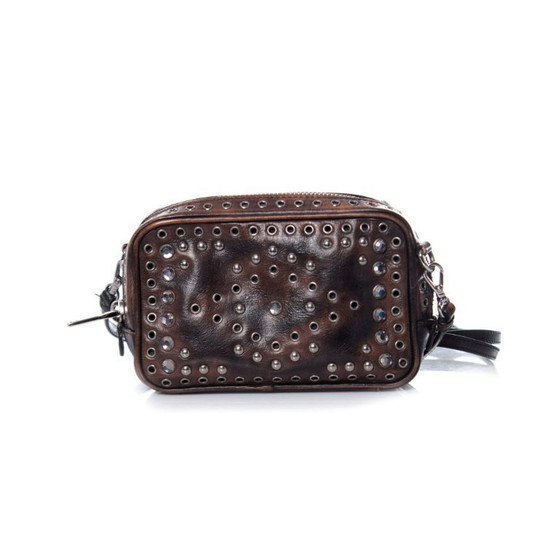 Image 1 of Borsa a tracolla vintage Prada Vitello con decorazioni a tema fotografico.