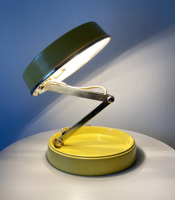 Image 1 of Vintage gele GEI opvouwbare bureaulamp - jaren 70 Space Age verstelbare Z-lamp - Mid-Century moderne verlichting - Eclectische r