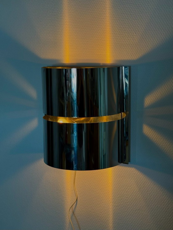 Image 1 of Verchromte Space Age Wandleuchte von Minilumi Design