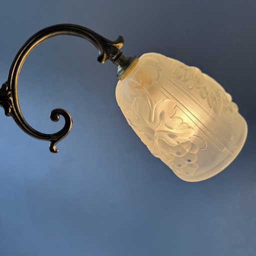 LOT 3 ANCIENNES APPLIQUES EN VERRE MOULE  VINTAGE