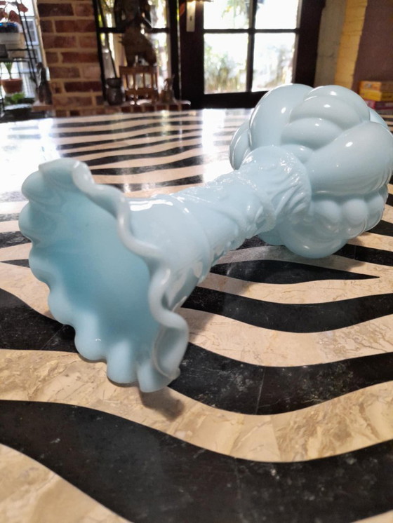 Image 1 of art deco vase opaline blue
