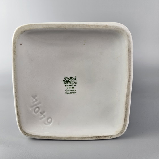 Image 1 of Large Vintage Porcelain Vase Made By KPM, Bavaria, Germany. On Art Vase, With Purple and Silver Glaze. Number 640/4