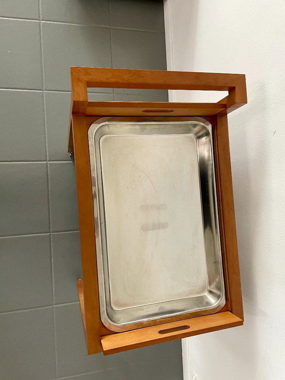 Image 1 of Chariot de bar vintage au design scandinave avec glacière intégrée en métal