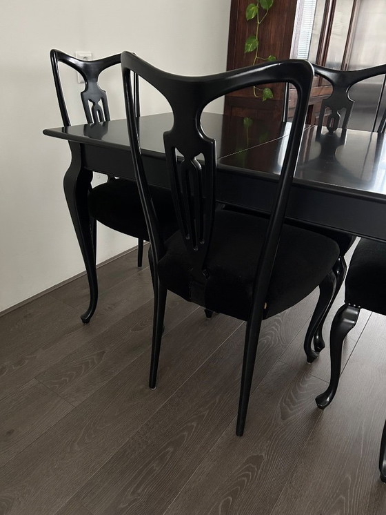 Image 1 of Set da pranzo Queen Ann, tavolo da pranzo estensibile con 4 sedie