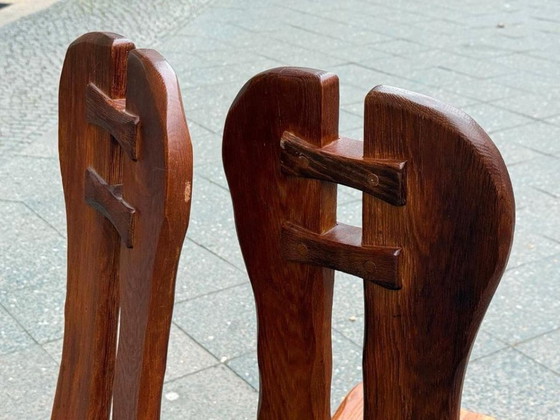 1/6 De Puydt Kunstmeubelen Chair Solid Oak 70s, Dining chairs, Wood, Brown (photo 6 of 7)
