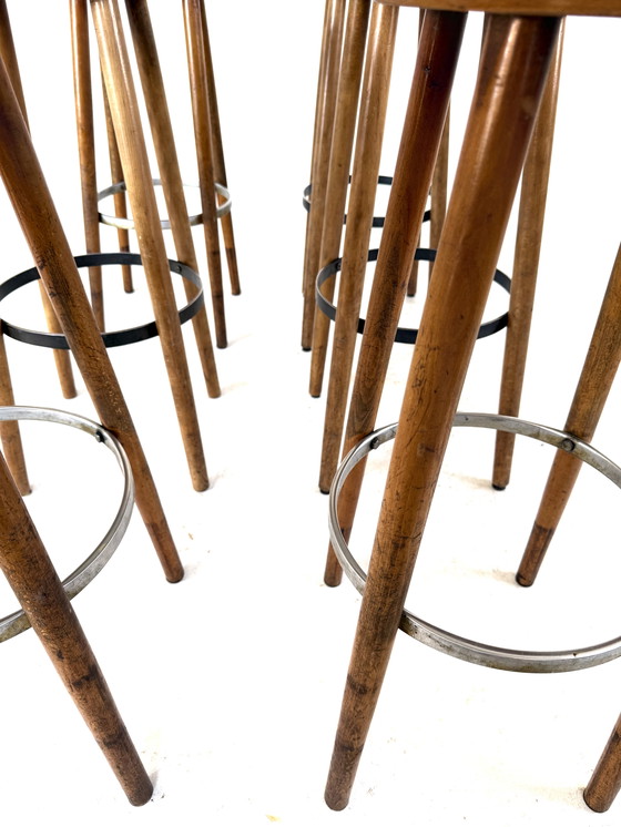 Image 1 of Set di 6 sgabelli da bar brutalisti anni '60