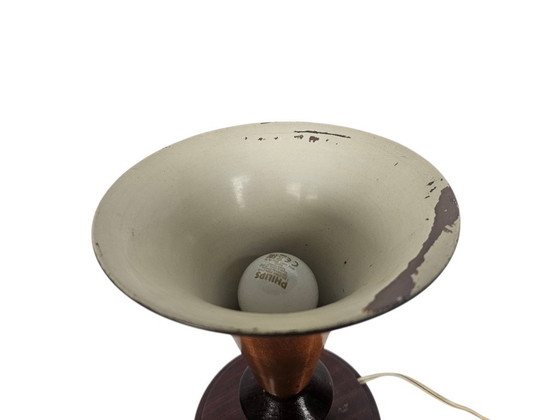 Image 1 of Art Deco - Tischlampe - Kupfer - Teakholz - 1950er Jahre
