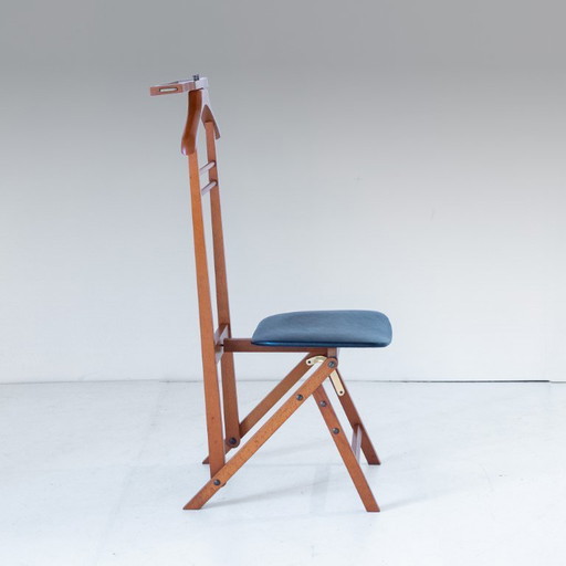 1x « Garçon de chambre » vintage : chaise valet de chambre italienne style milieu du XXe siècle par Reguitti