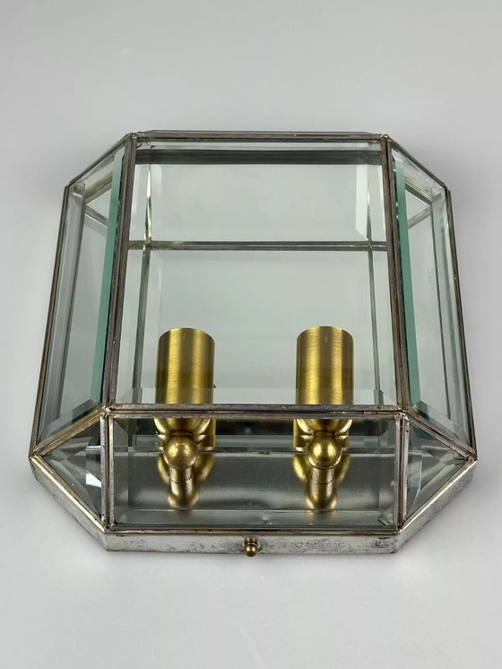 Image 1 of 60's 70's Applique murale verre & métal Vintage Space Age Design