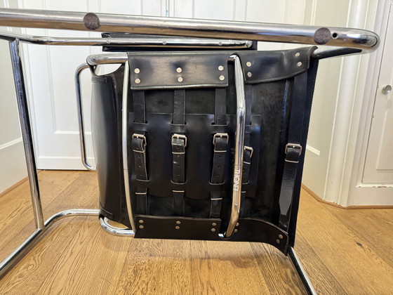 Image 1 of Thonet S35 schwarz mit Lederarmbändern