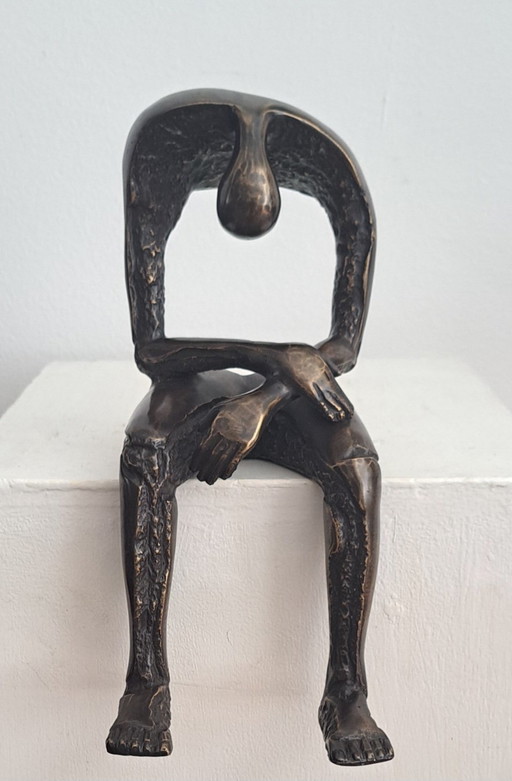 Bronze statue of a man, Melancholy