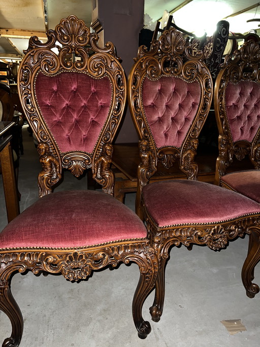4 Italian Baroque Dining Chairs