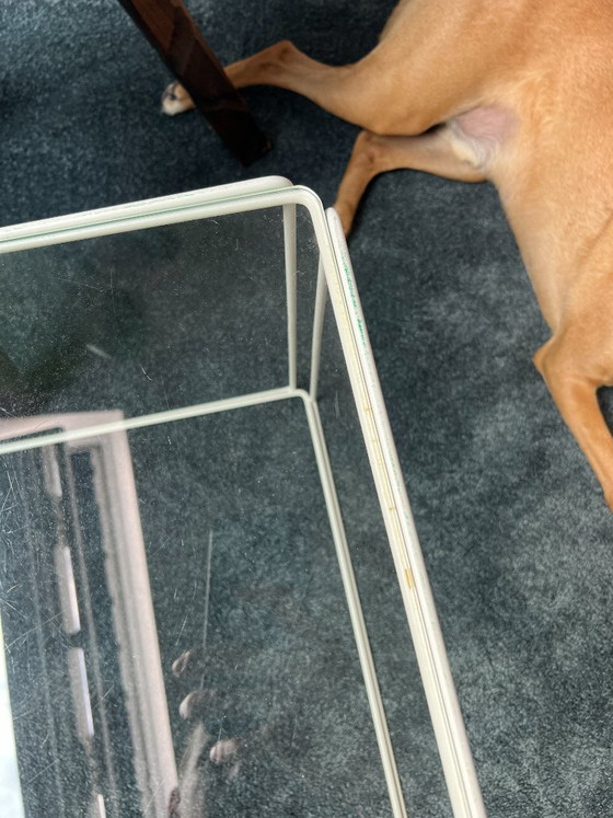 Image 1 of 3 nesting tables by Max Sauze for Isocèle – 1970s – white metal & glass