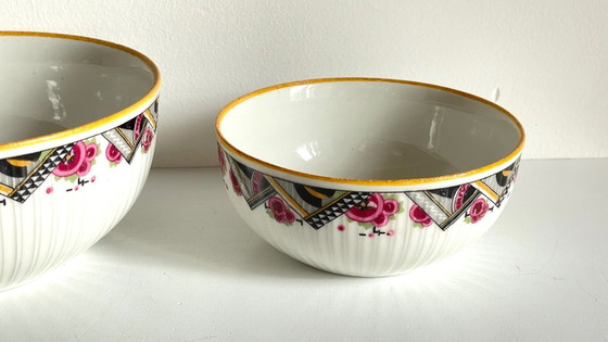 Image 1 of Insalatiere in porcellana MEHUN, decoro Art Déco