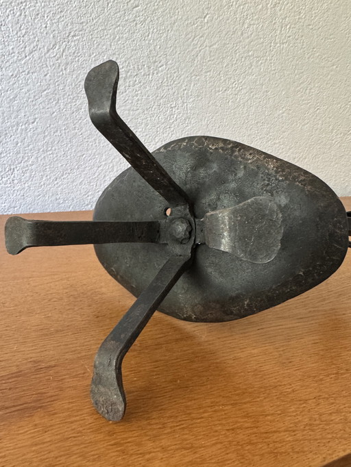 60's Brutalist wrought iron candlestick