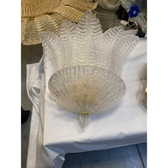 Image 1 of Coppia di applique da parete Tronchi in vetro di Murano trasparente e dorato