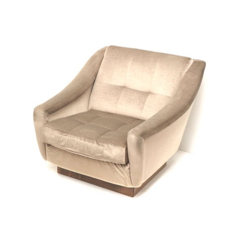 Vintage velvet armchair from the 1970s