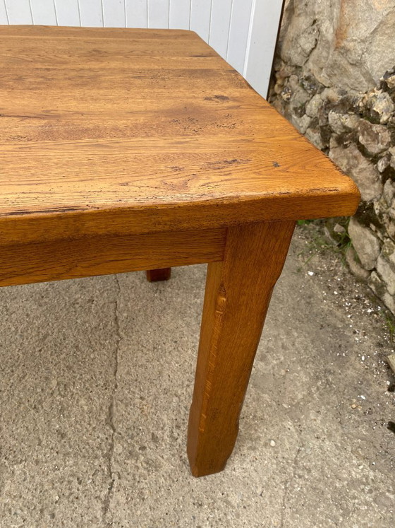 Image 1 of Table de ferme à repas à manger en chêne massif 1950 130x80 h76cm