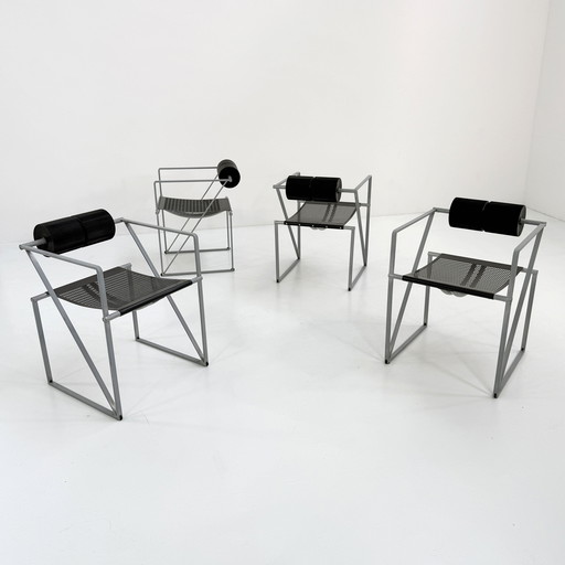 Set of 4 Black & Grey Seconda Chairs by Mario Botta for Alias, 1980s