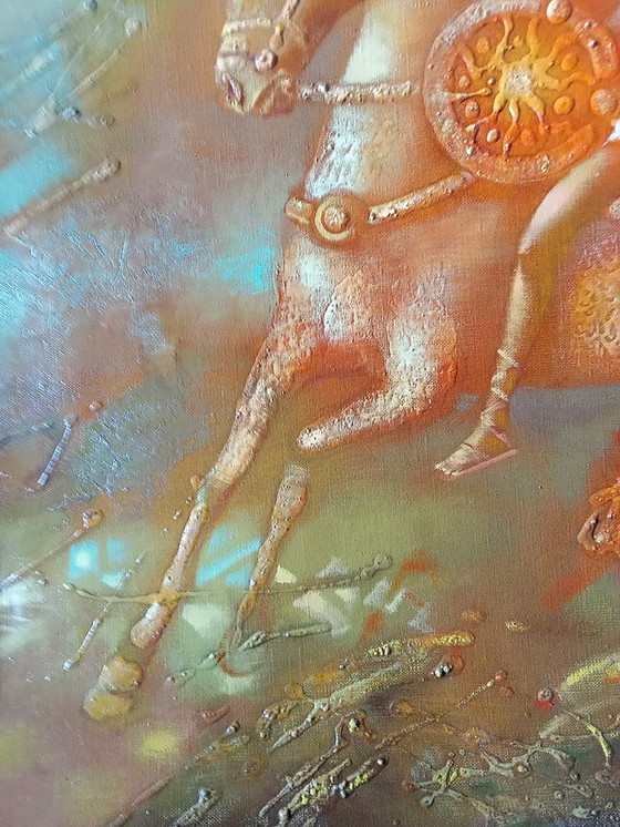 Origineel Olieverfschilderij Abstract Expressionisme Figuratieve Amazones – Schilderijen & Tekeningen, Canvas (photo 7 of 8)