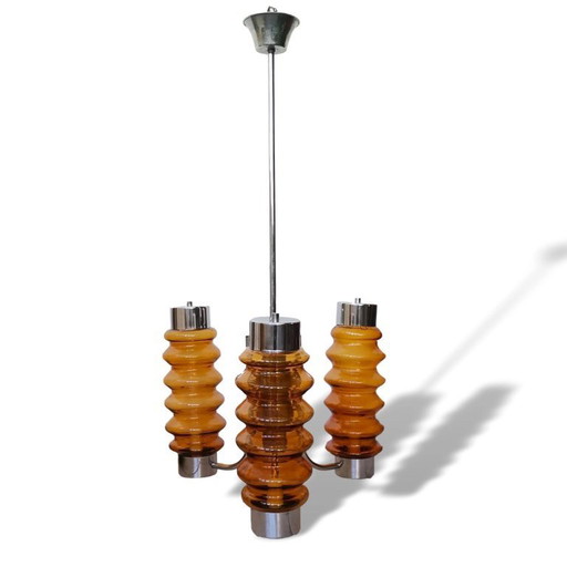 Mid Century Modern layered chandelier oversized 