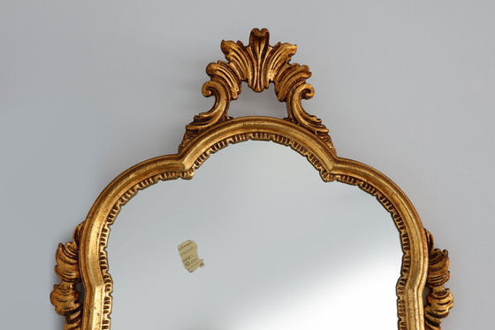 Image 1 of Miroir doré de style baroque du milieu du siècle, France, années 1950