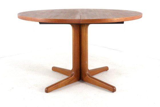 Image 1 of Tavolo da pranzo rotondo allungabile 2x di S. Burchardt Nielsen, design vintage danese.