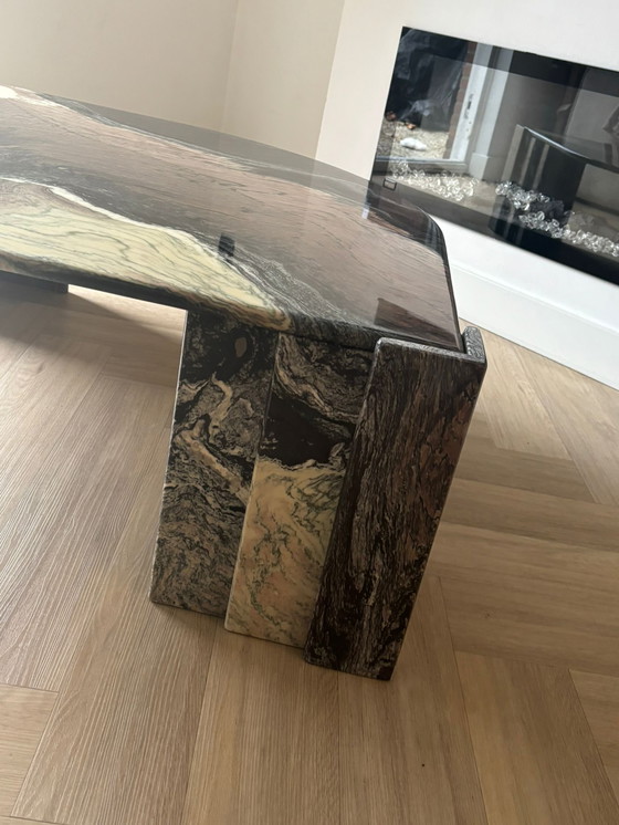 Image 1 of Exclusieve natuurstenen design salontafel – Roche Bobois stijl 