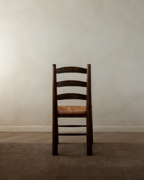 Image 1 of Vintage Franse brutalistische eetkamerstoelen van Georges Robert, jaren 1950, set van 6
